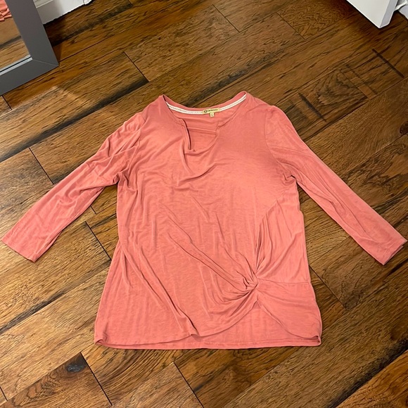 Democracy Tops - Dusty Rose Flowy Knotted Top